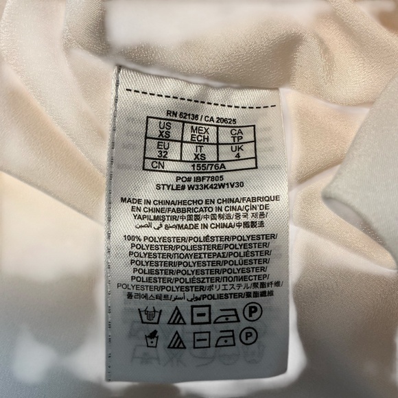 Guess Women's Ivory Ruffle Cap Sleeve Babydoll Party Dress Holiday Dress XS - Picture 10 of 11